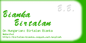 bianka birtalan business card